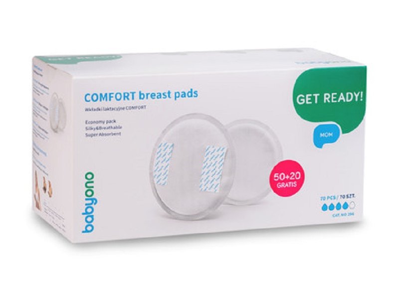 

Вкладыши BabyOno для груди Comfort, 50+20 шт. белый