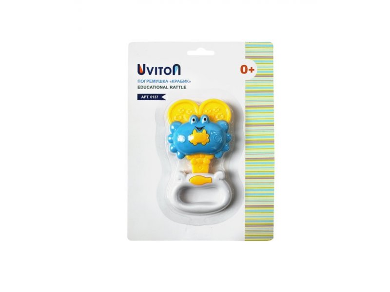 

Погремушка-прорезыватель Uviton, Крабик желтый