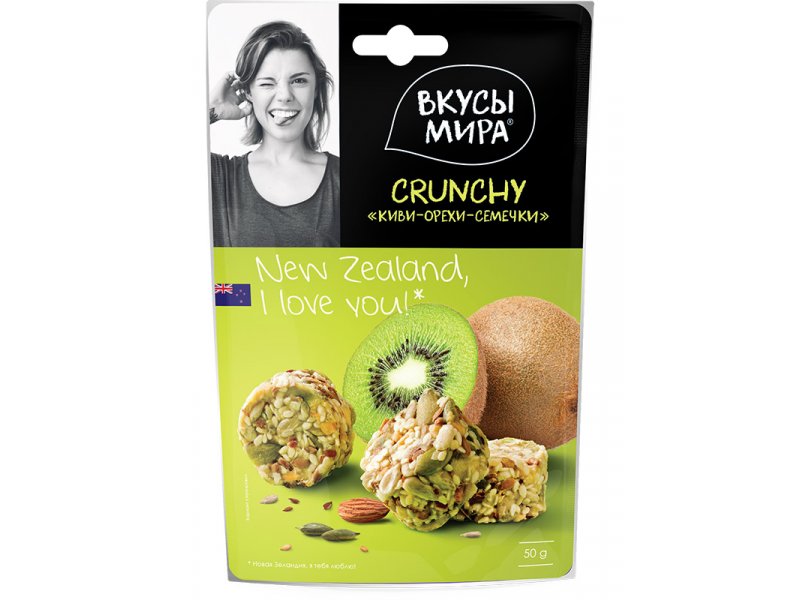 

Снеки Вкусы Мира, Crunchy Киви, орехи, семечки 50 г