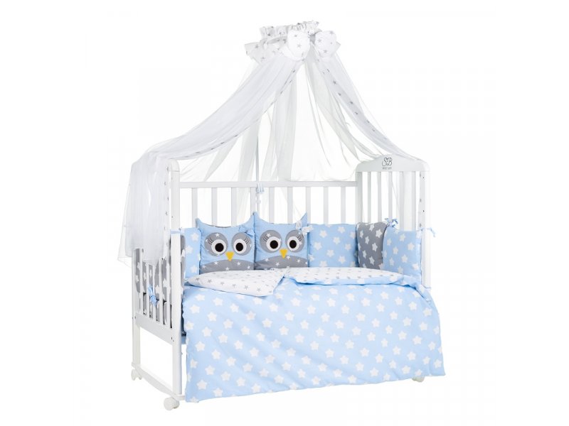 

Комплект в кроватку Sweet Baby Uccellino, 7 предметов Blu