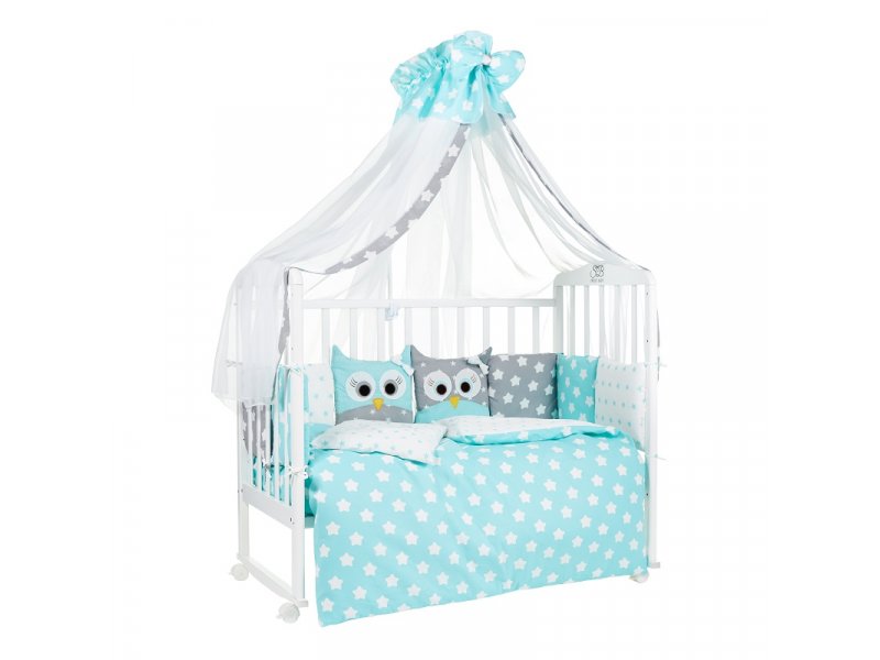 

Комплект в кроватку Sweet Baby Uccellino, 7 предметов Turchese