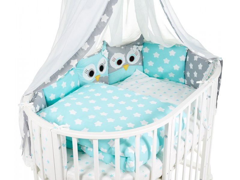 

Комплект в овальную кроватку Sweet Baby Uccellino, 10 предметов Turchese