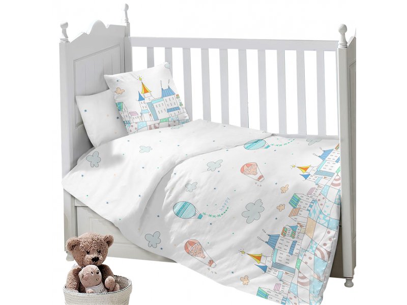 

Комплект постельного белья Sweet Baby Gioco Pallonchino, 3 предмета белый с рисунком