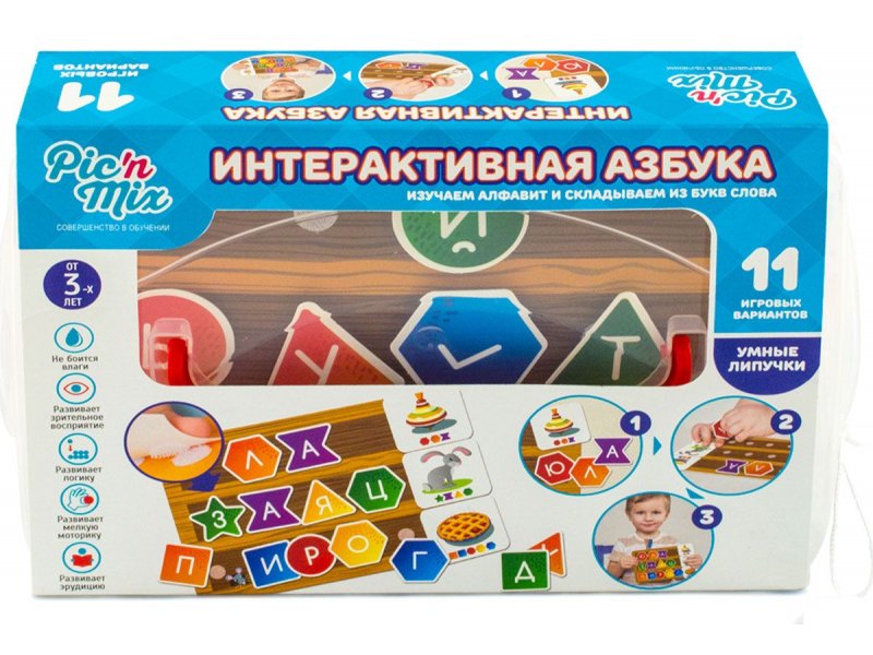 

Игра настольная PicnMix, пазл-липучка Интерактивная Азбука