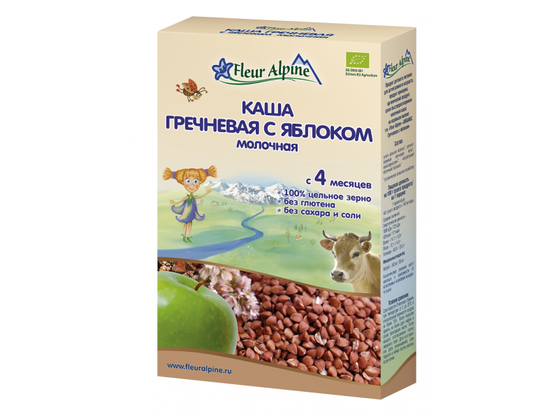 

Каша Fleur Alpine, молочная гречневая с яблоком 200 г