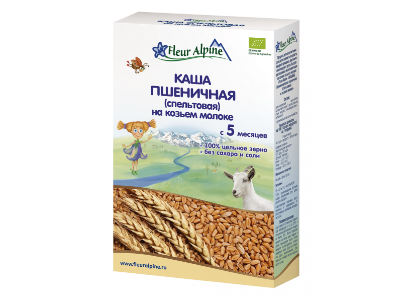 

Каша Fleur Alpine, Органик на козьем молоке пшеничная (спельтовая) 200 г