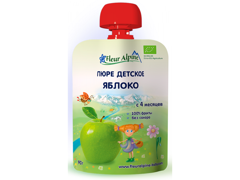 

Пюре Fleur Alpine Яблоко 90 г, пауч.