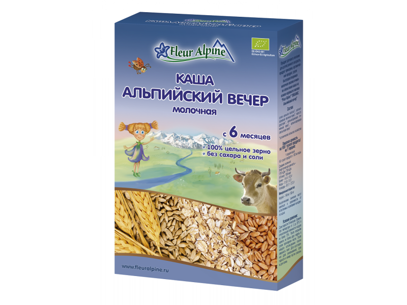 Fleur alpine каша овсяная с грушей молочная