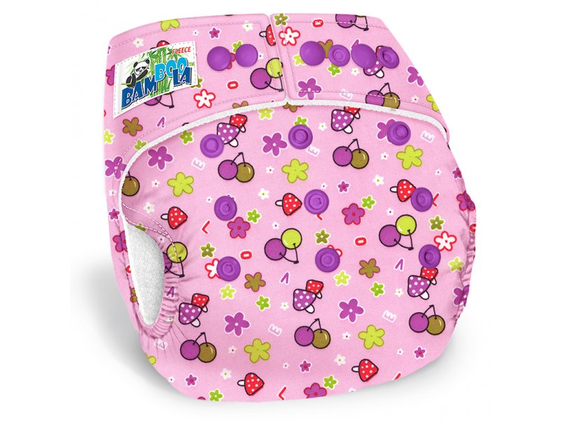 

Подгузник Bamboola, многоразовый Fleece (4-17 кг) в комплекте 1 вкладыш 3738/Ягодки