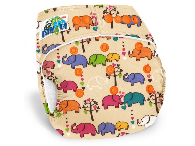 

Подгузник Bamboola, многоразовый Fleece (4-17 кг) в комплекте 1 вкладыш 3745/Слоники