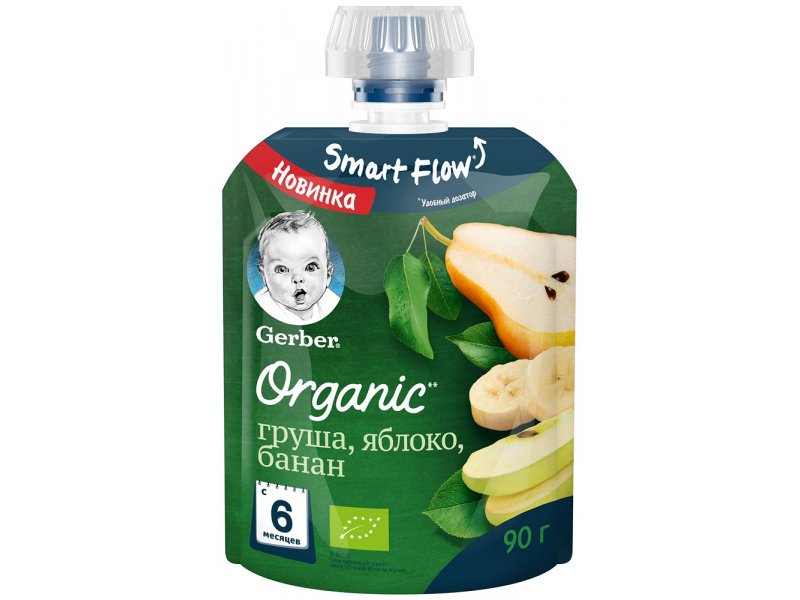 

Пюре Gerber Груша, яблоко, банан 90 г пауч