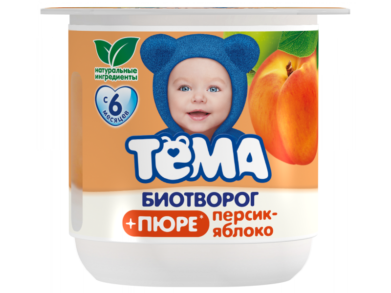 

Биотворог Тёма двухслойный Яблоко, персик 100 г