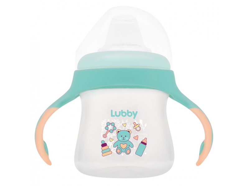 

Поильник-непроливайка Lubby, со сменный носиком Малыши и малышки 150 мл зеленый