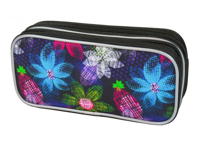 

Пенал-косметичка MagTaller 2 молнии Zoom. Flowers, 9*20*5 см