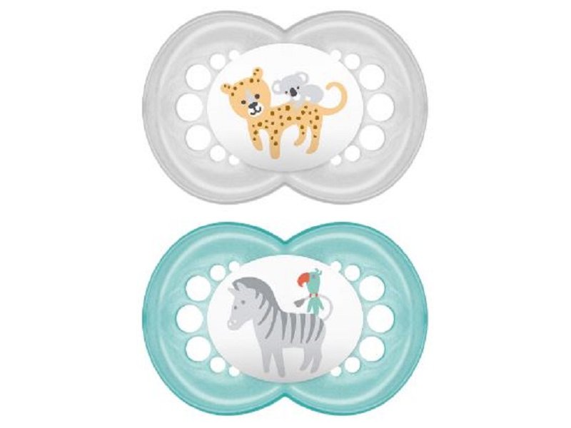 

Пустышка MAM Original латексная, с контейнером для стерилизации, хранения и переноски, 2 шт. белый/зеленый