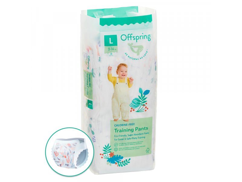 

Подгузники-трусики Offspring, L 9-14 кг, 36 шт. Риф