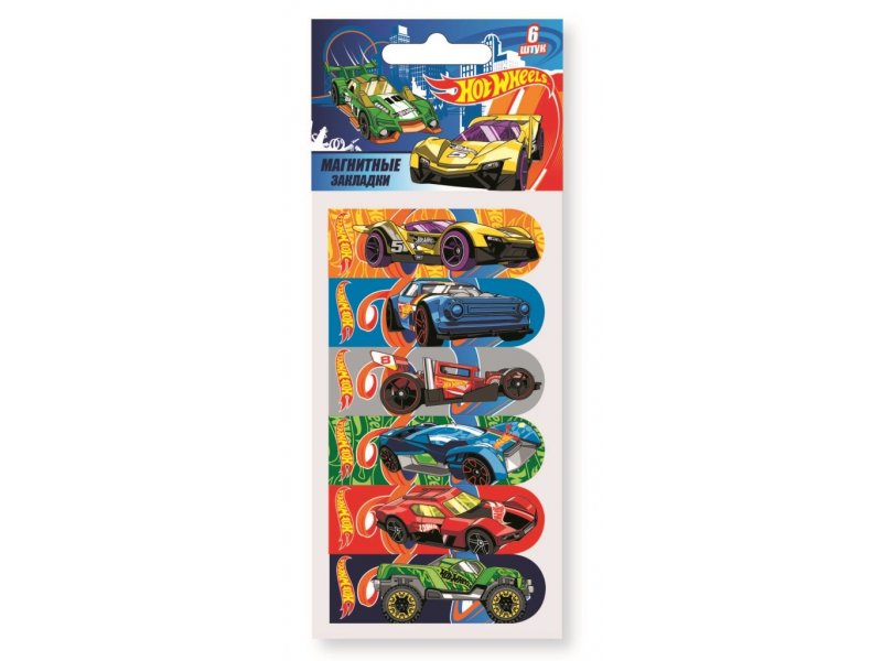 

Закладки Centrum магнитные, Hot Wheels 6 шт.