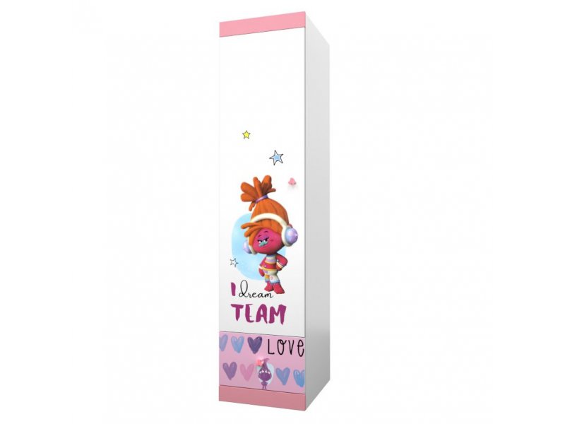 

Шкаф-пенал Polini kids Fun 460 Тролли розовый