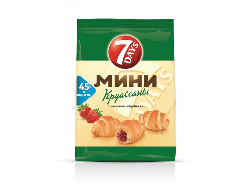 

Мини круассаны 7Days c начинкой клубника 105 г