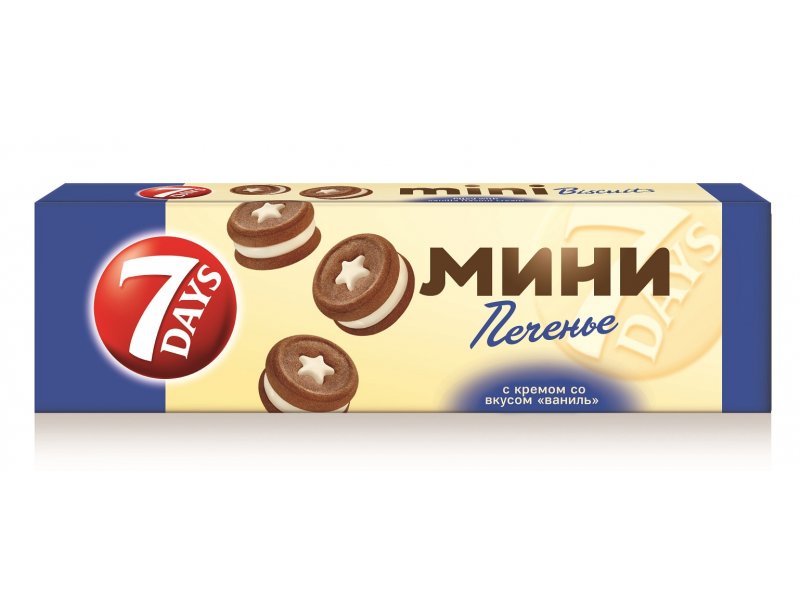 

Мини печенье 7Days с кремом ваниль 100 г