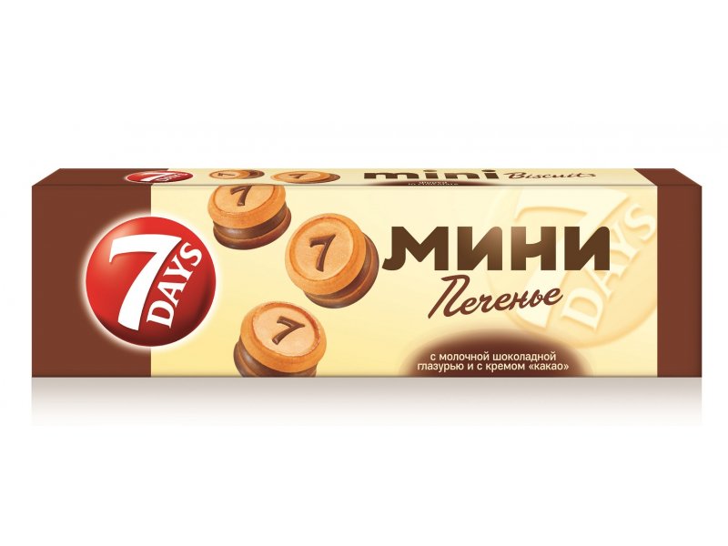 

Мини печенье 7Days с шоколадной глазурью и с кремом какао 100 г