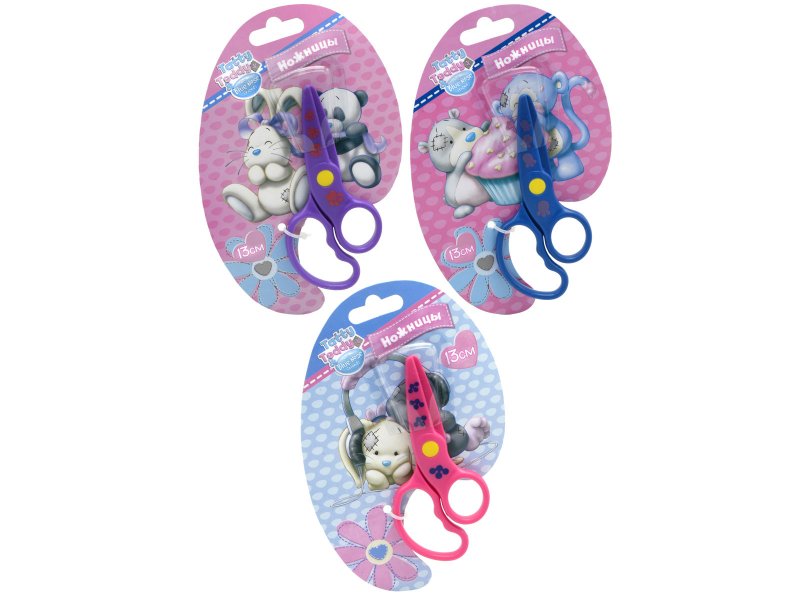

Ножницы Action!, Tatty Teddy & Blue nose Friends, детские, 130 мм, без линейки, асимметричные ручки