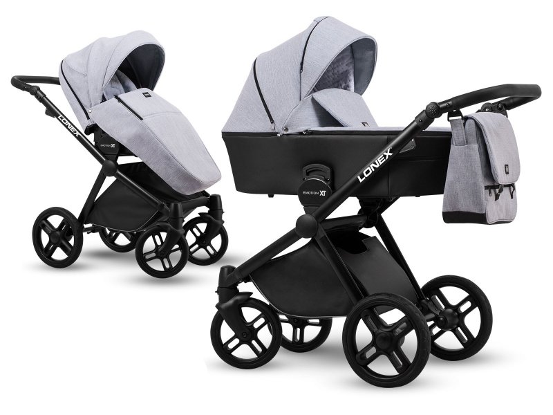 

Коляска 2 в 1 Lonex Emotion XT Light Grey Eco