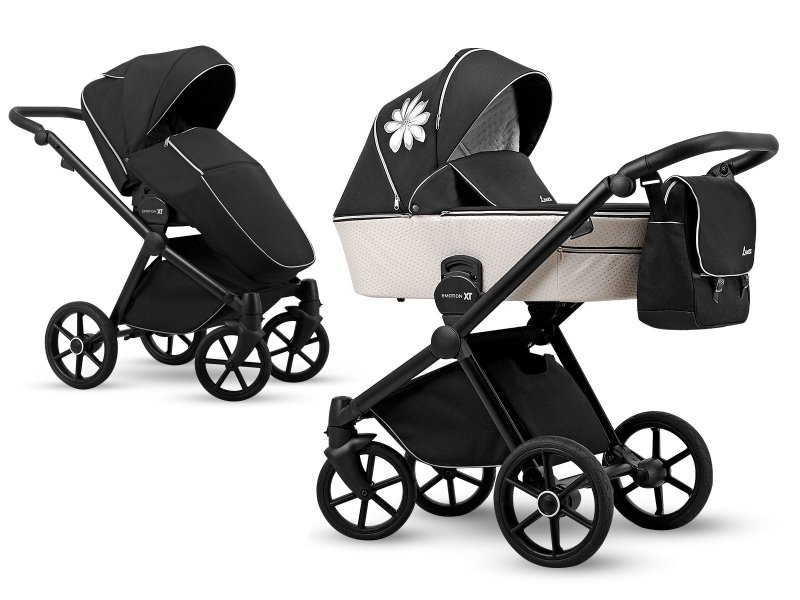 Коляска 2 в 1 Lonex Emotion XT Eco Black&White Flowers Коляска 2 в 1 Lonex Emotion XT Eco Black&White Flowers