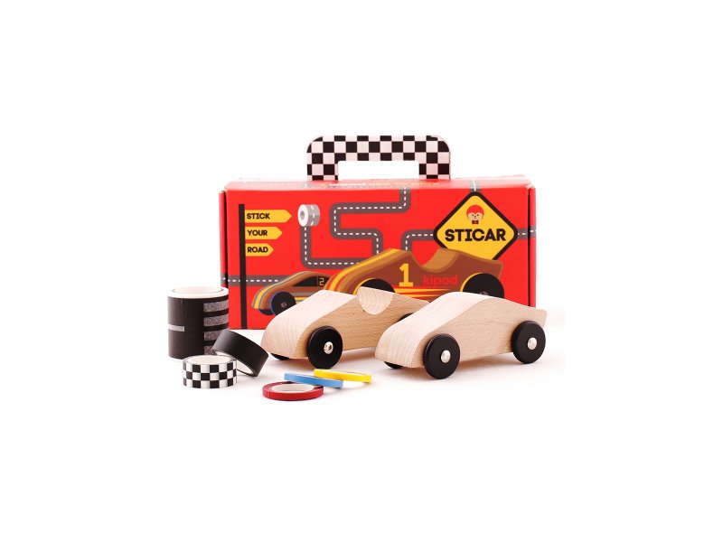 

Набор деревянный Kipod Toys Машинки на трассе с наклейками