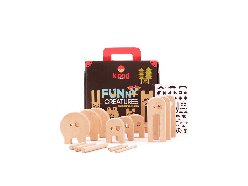 

Конструктор деревянный Kipod Toys Веселый зверинец с наклейками