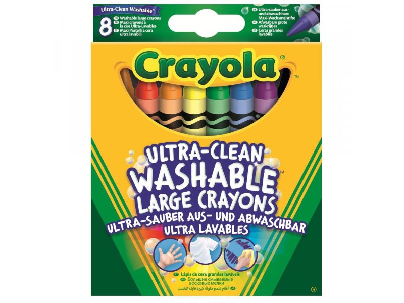 

Мелки Crayola восковые, смываемые большие 8 шт.