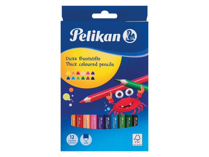 

Карандаши Herlitz цветные, Pelikan треугольные, толщина грифеля 4 мм, 12 цв.