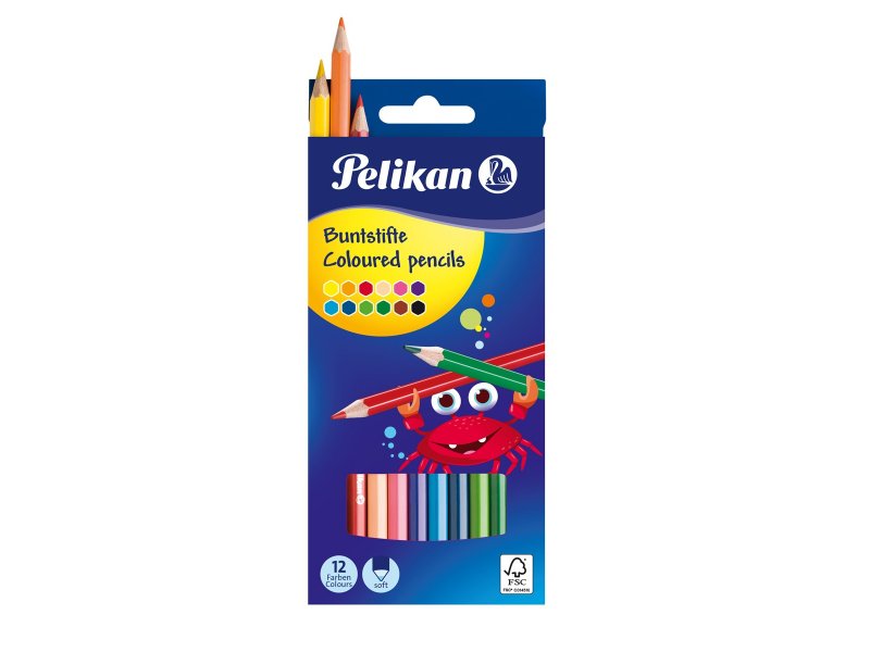 

Карандаши Herlitz цветные, Pelikan шестигранные, толщина грифеля 3 мм, 12 цв.