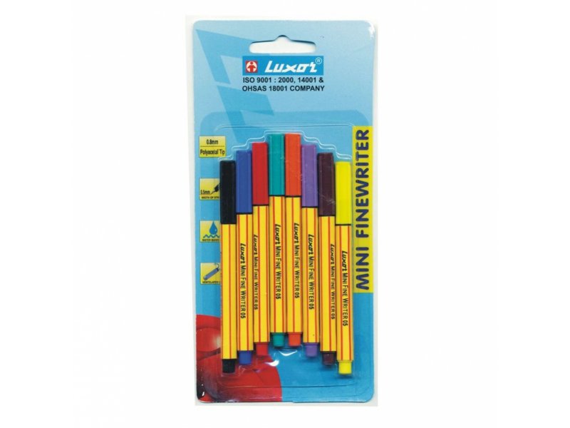 

Ручка Luxor Finliner mini, 0.5 мм, 8 шт., 8 цв.