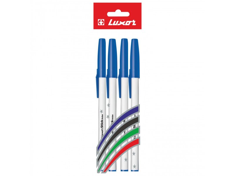 

Ручка Luxor шариковая синяя Stick, 0,8 мм, 4 шт.