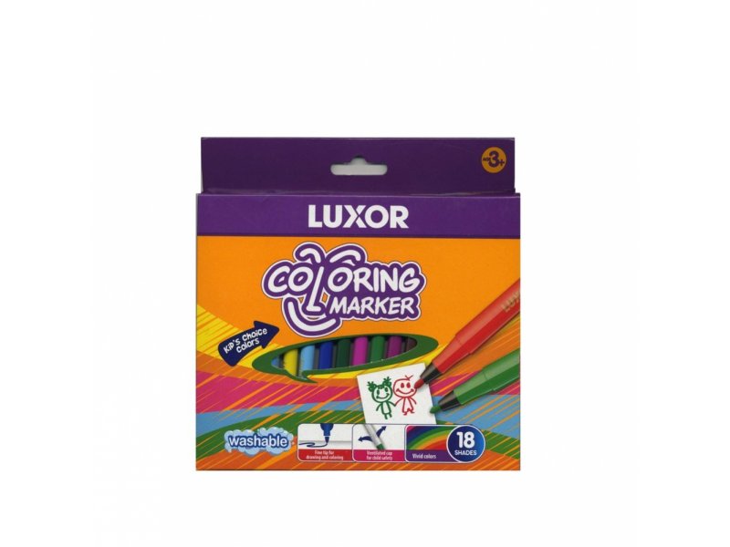 

Фломастеры Luxor, 0.8 мм, 18 шт.