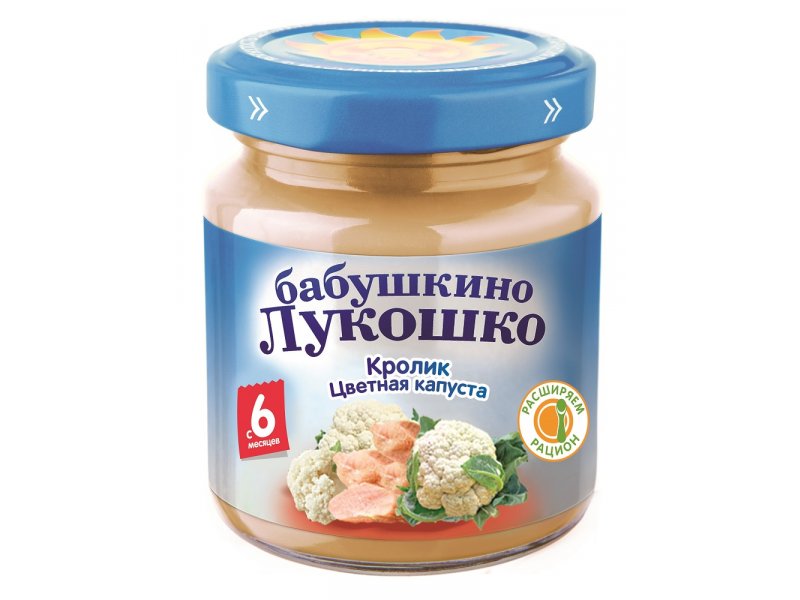 

Пюре Бабушкино Лукошко Кролик, цветная капуста 100 г