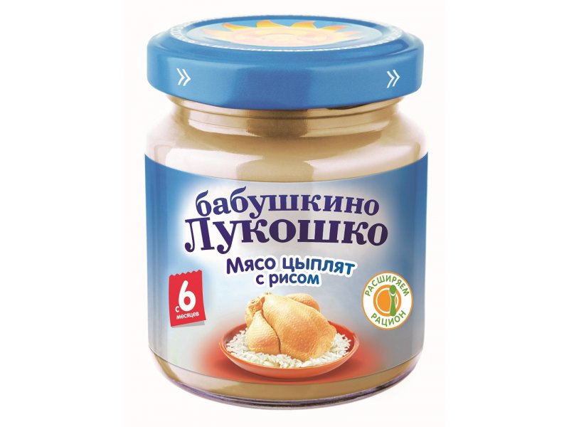 

Пюре Бабушкино Лукошко Цыпленок, рисовая крупа 100 г