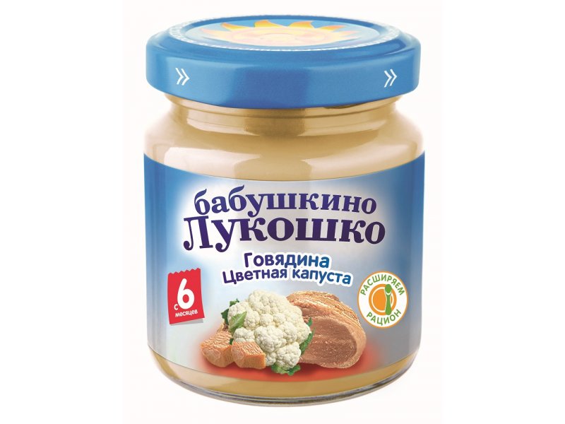 

Пюре Бабушкино Лукошко Цветная капуста, говядина 100 г