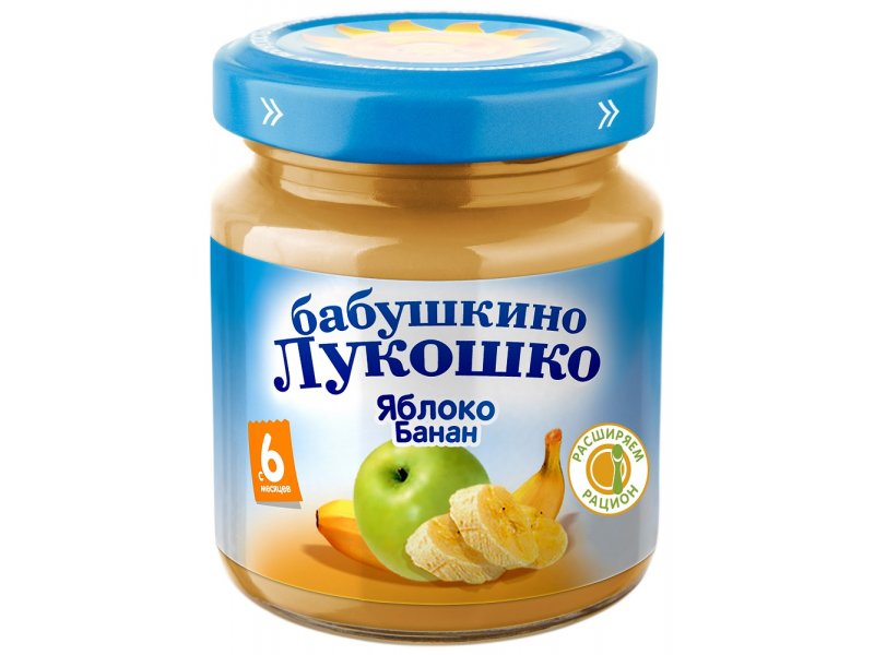 

Пюре Бабушкино Лукошко Яблоко, банан без сахара 100 г