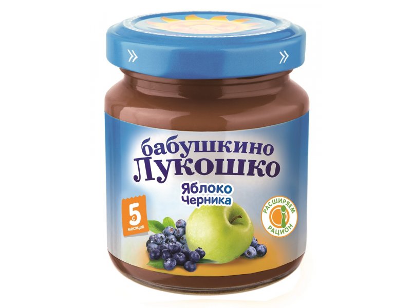 

Пюре Бабушкино Лукошко Яблоко, черника без сахара 100 г