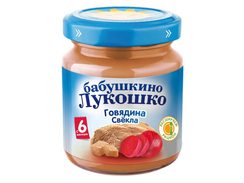 

Пюре Бабушкино Лукошко Говядина со свёклой Гномик, 100 г