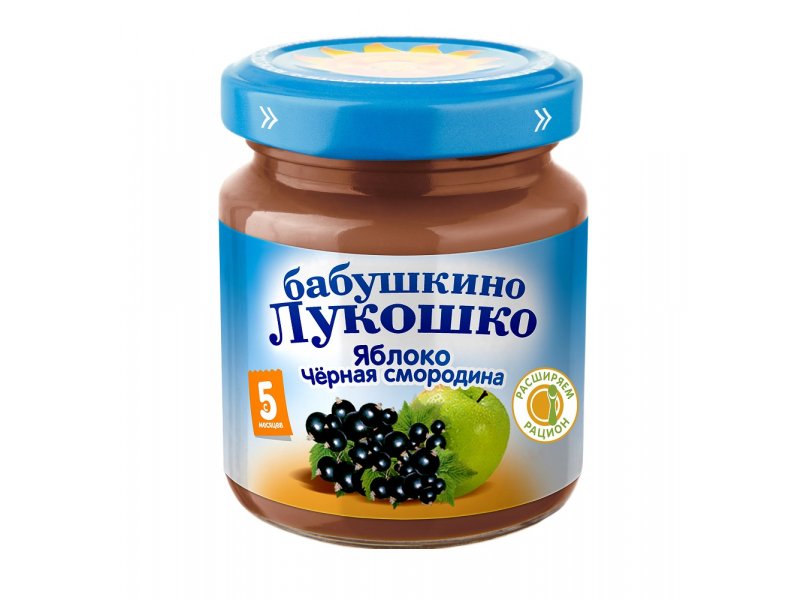 

Пюре Бабушкино Лукошко Яблоко чёрная смородина 100 г