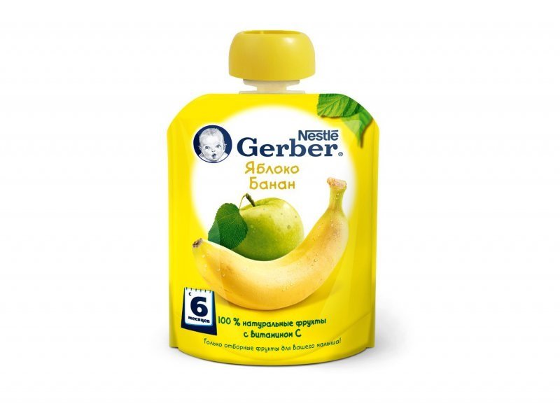 

Пюре Gerber Яблоко, Банан 90 г, дойпак