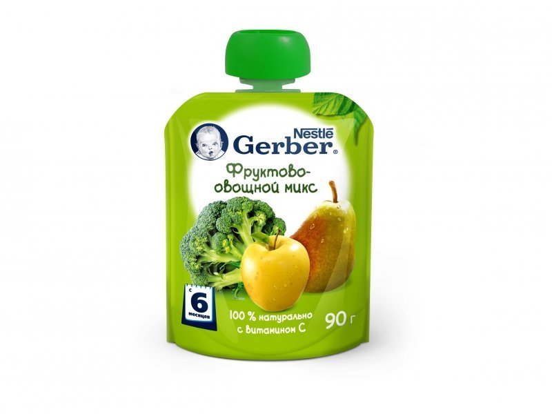 

Пюре Gerber Фруктово-овощной микс 90 г, дойпак