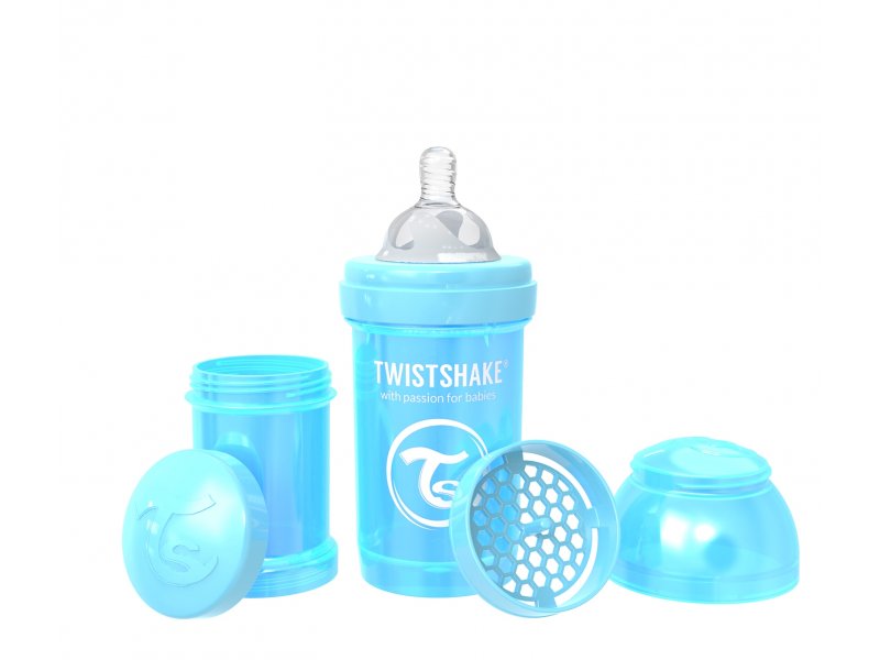 

Бутылочка Twistshake Pearl, антиколиковая для кормления 180 мл синий