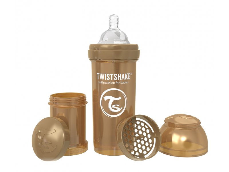 

Бутылочка Twistshake Pearl, антиколиковая для кормления 260 мл медный