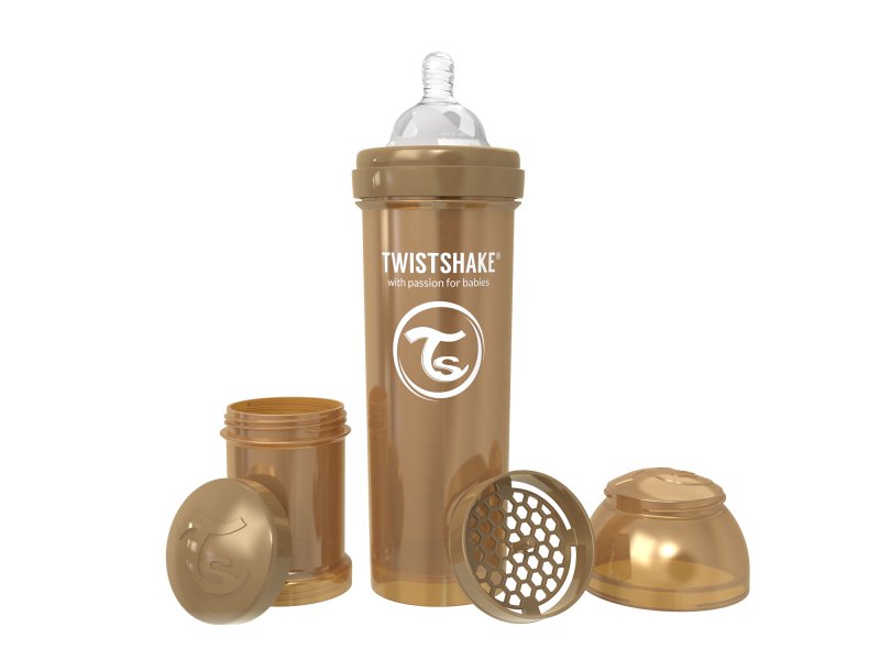 

Бутылочка Twistshake Pearl, антиколиковая для кормления 330 мл медный