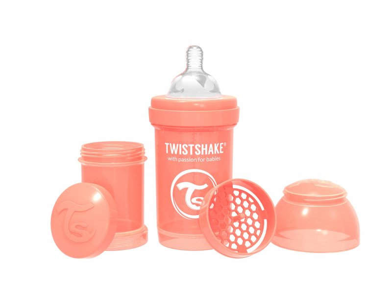 

Бутылочка Twistshake Pastel антиколиковая для кормления 180 мл персиковый