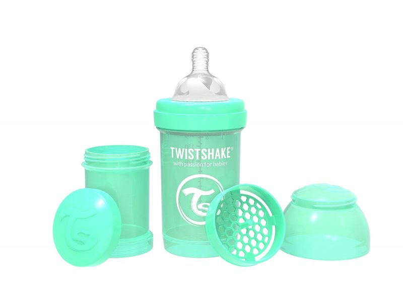 

Бутылочка Twistshake Pastel антиколиковая для кормления 180 мл зеленый